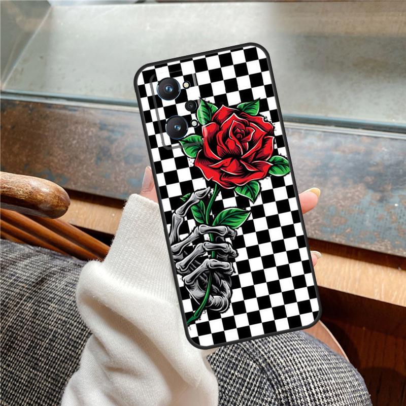 

Checkerboard Sunflower Case For Realme 11 12 13 14 Pro Plus C53 C55 C51 C25 C63 C61 C65 C67 C71 C75 GT6 GT7 15 Pro Realme C61