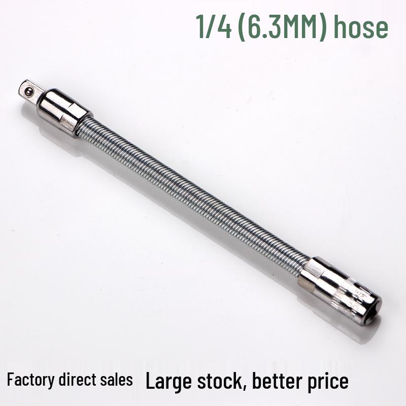 Elastic 1/4  Spring Extension Rod, 6.3mm Flexible Tool Connector, Soft Pipe Extender