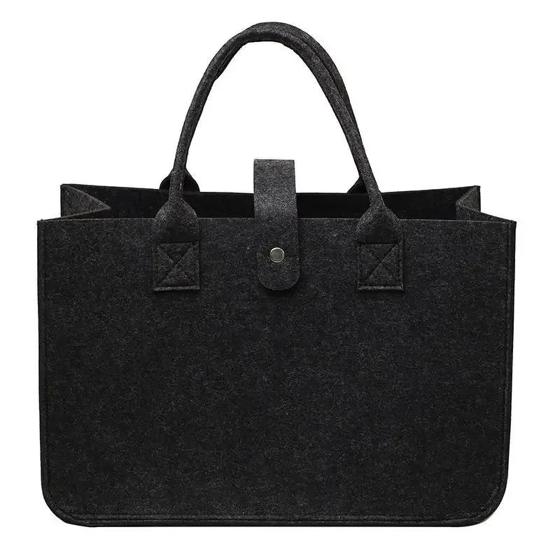New Shopping Handbag Women's 2026 Handbag Large Capacity Open Fashion Felt Shopping Designer Tote Woven Bag Shop Online China
