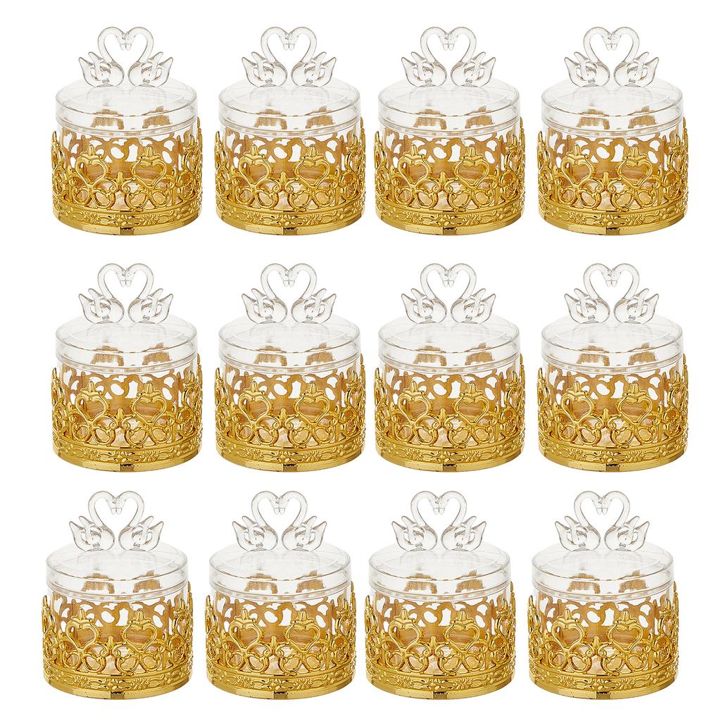 Set of 12 Vintage Candy Storage Box with Removable Lid Elegant Wedding Sugar Container Practical Jewelry Organizer