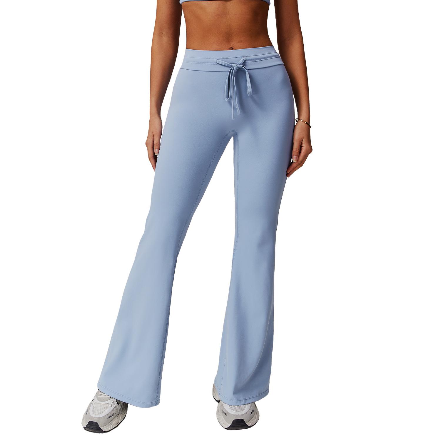 

High Waisted And Hip Lifting Yoga Bell Bottom Pants For Abdominal Compression And Fitness, Wide Leg Slightly Flared Casual Sports Pants For Women XL