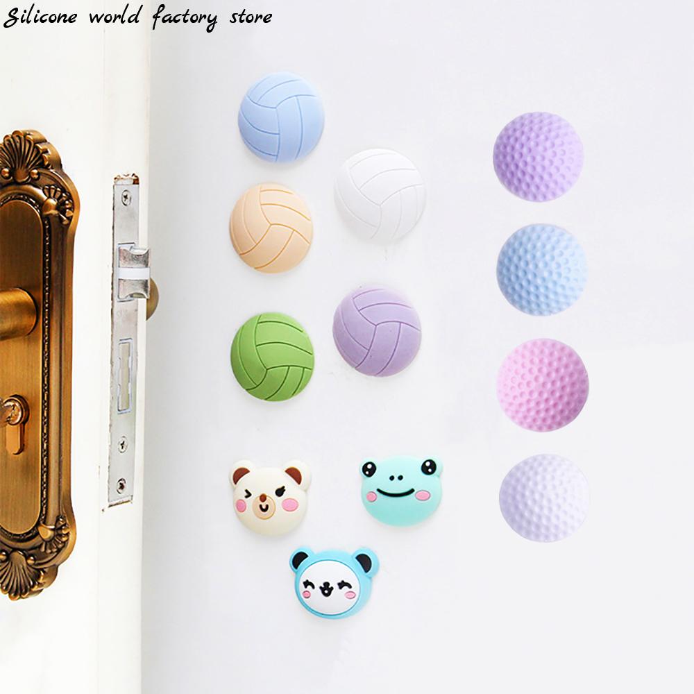 Silicone World Door Stoppers Wall Protection Safety Shock Absorber Door Handle Bumpers Wall Protectors Anti-collision Sticker