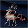 Elegant Decorative Brooch with Zircons Deer Clothes Pin Gold