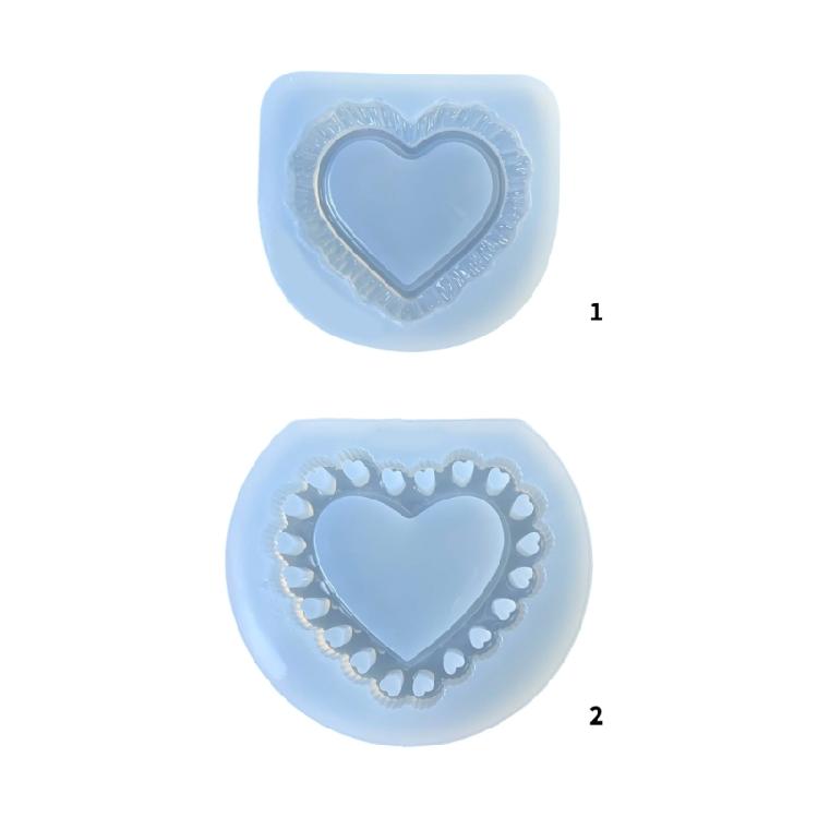 Soft Silicone Jewelry Pendant Mold Feature Textured Heart Shape For Professional Crafters And Hobbyists Alike
