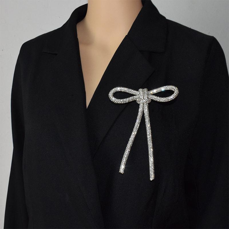 Simple Bowknot Brooches For Women Girls Blazer Accessories Elegant Bow Hair Clip Hair Accessories Gifts