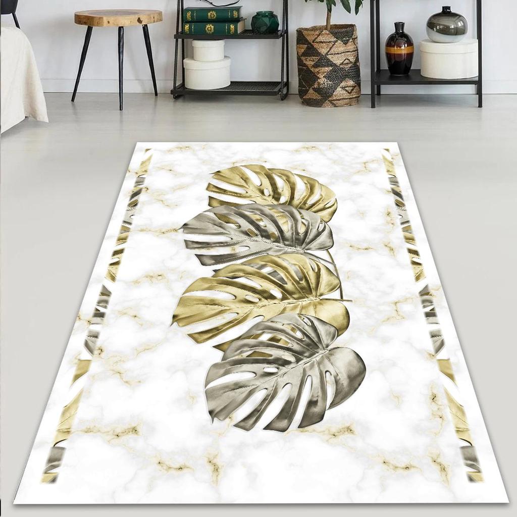 EPeddler Home Modern Yaprak Desen, Yıkanabilir Kaymaz Dot Taban, Dijital Baskılı Yeni Nesil Salon, Mutfak, Koridor Halısı ve Kilim