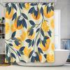 Orange Citrus Fruit Pattern Shower Curtain Botanical Tropical Nature Farmhouse Bathroom Decor Waterproof Fabric Backdrop