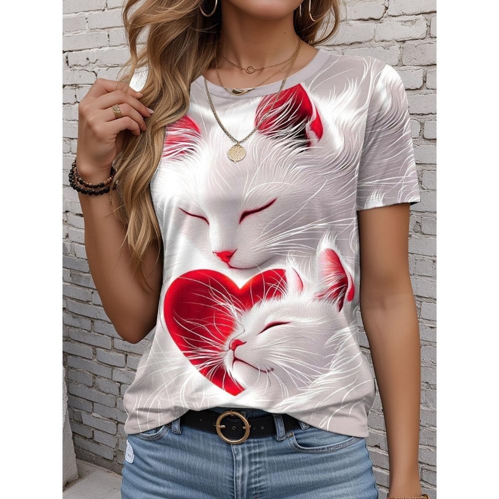Fashion Summer Easter Bunny 3D Printed T-Shirt Women Street Casual Harajuku Crew Neck Tops