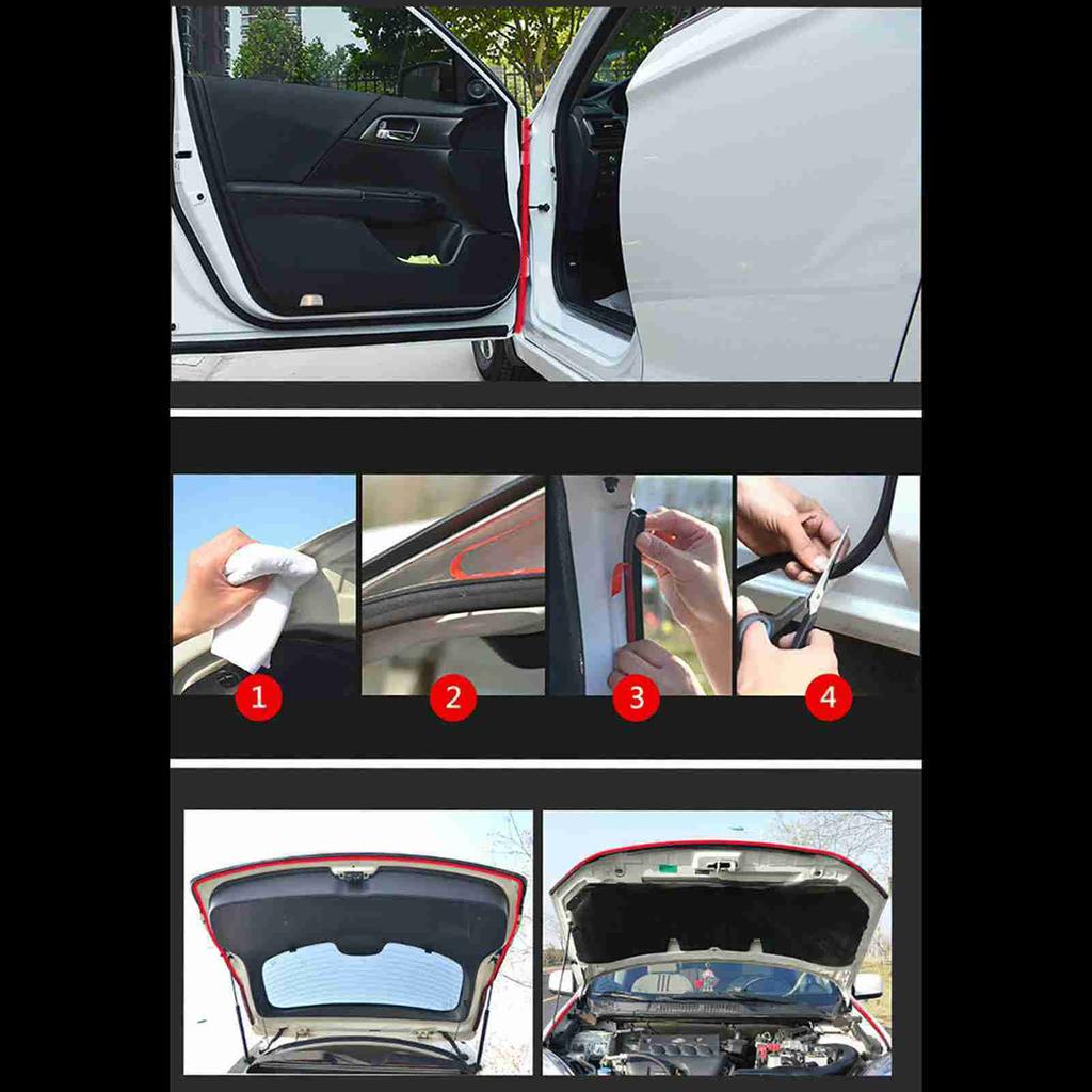 5Meters Big D Small D Z Shape P Type Car Door Seal Strip Auto Rubber Seal Strips Waterproof Trim Dustproof Sound