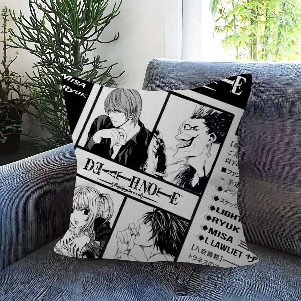 Anime Death Note Hororr Double-Sided Printed Pillow Cover Short Plush Suitable Living Rooms Bedrooms Sofas Throw Cushion Cover
