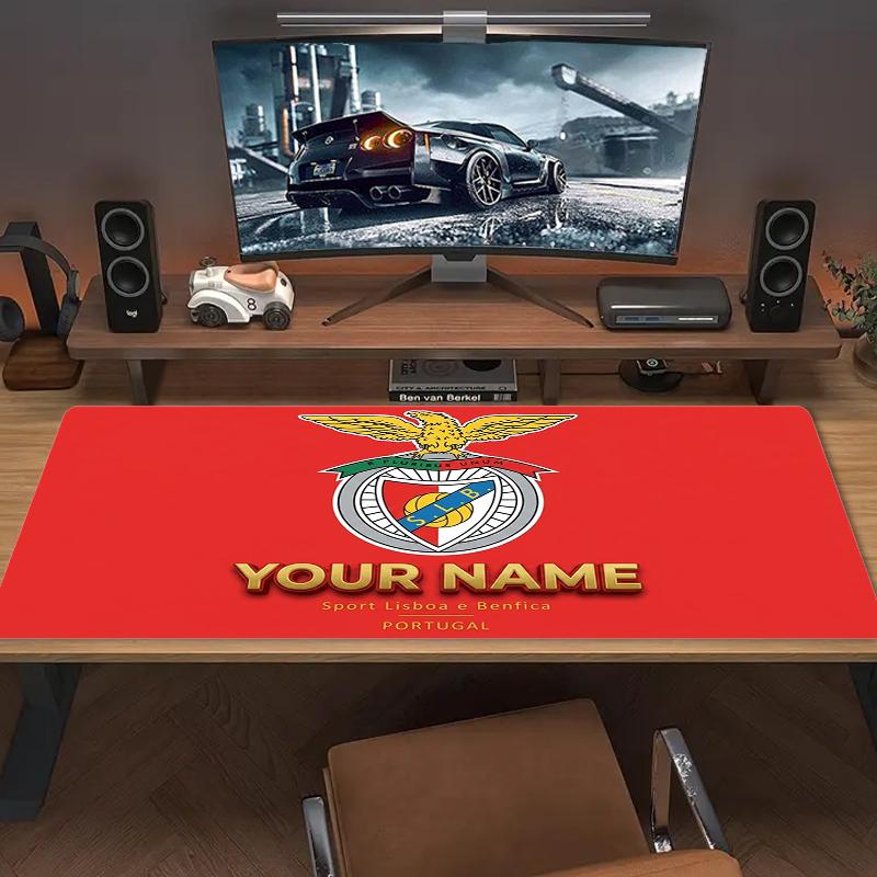 Custom Name Sport Lisboa E Benfica Mouse Pad Large Gaming Table Cushion Nonslip Laptop Tablet Big Mousepad Xxl Mat Mini Pc Playmat With Lock Edge