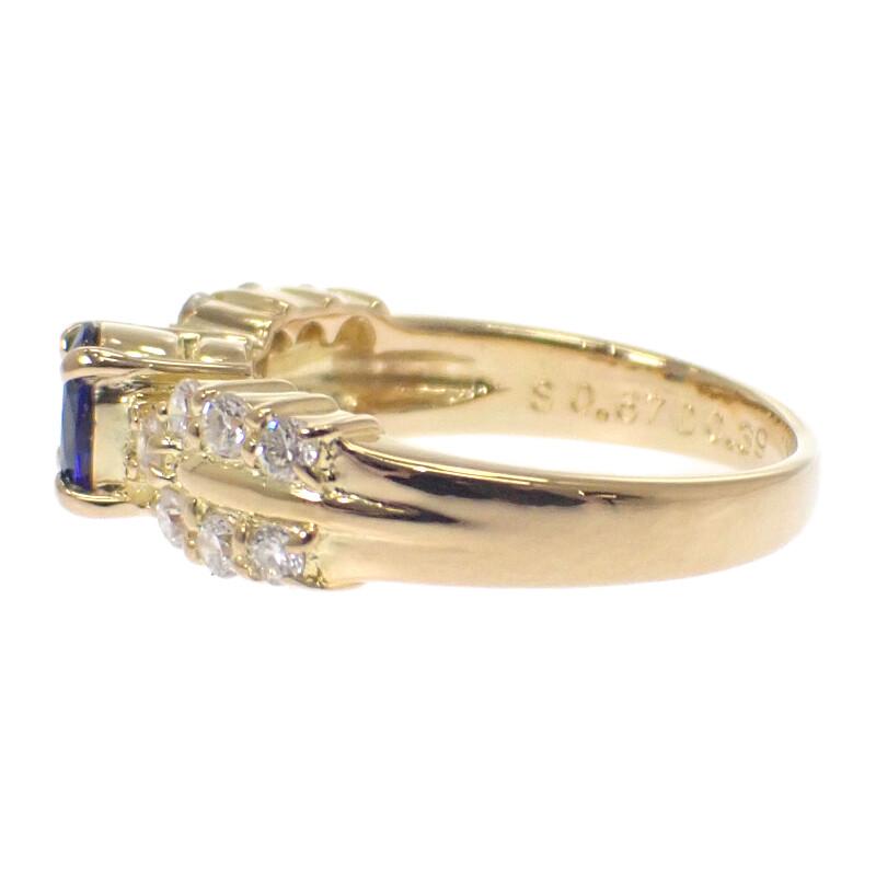 no brand  #8(JP Size) ring blue K18 yellow gold Women