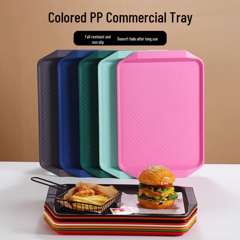 SMVP Commercial Non-Slip Wood Grain Plastic Tray
