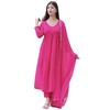 GoSriKi Women's Georgette Lehariya Printed Anarkali Kurta with Pant & Dupatta (MOTHDA-Pink-GS_L_Pink_Large)