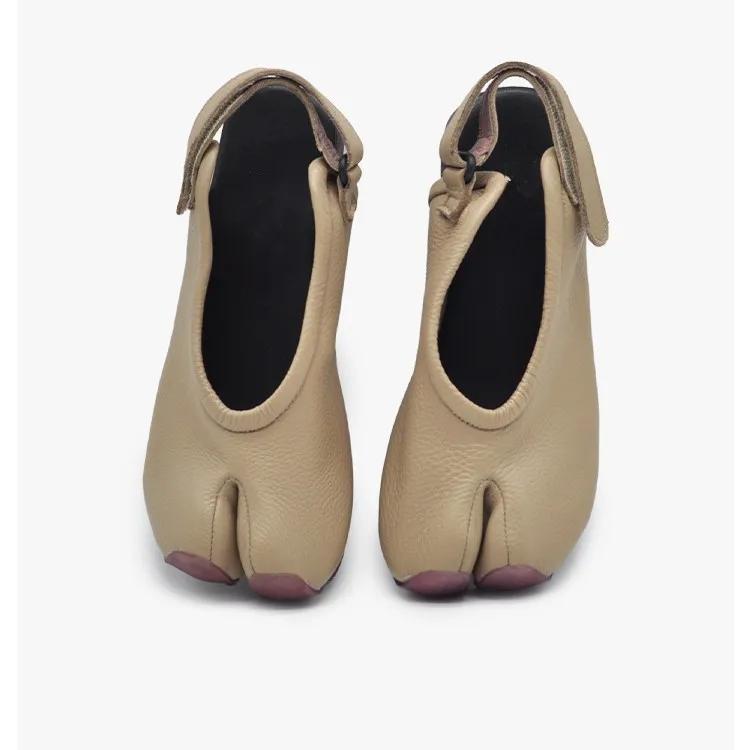 New Summer Soft Leather Split Toe Women Sandals Casual Comfortable Soft-soled Pig's Hoof Shoes Slingbacks Tabi Ballet Shoe