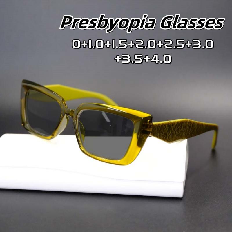 Women's Vintage Style Square Shaped Thick Framed Presbyopia Sunglasses Cozy Personality Decorative Reading Eyeglasses 0 To +4.0