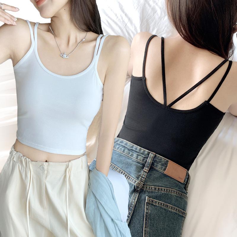 4 Suspender Vest Base Inner Cover Women's White Summer Beauty Back Tube Top Women's Inner Cover Top Spice Girl Sleeveless Tide
