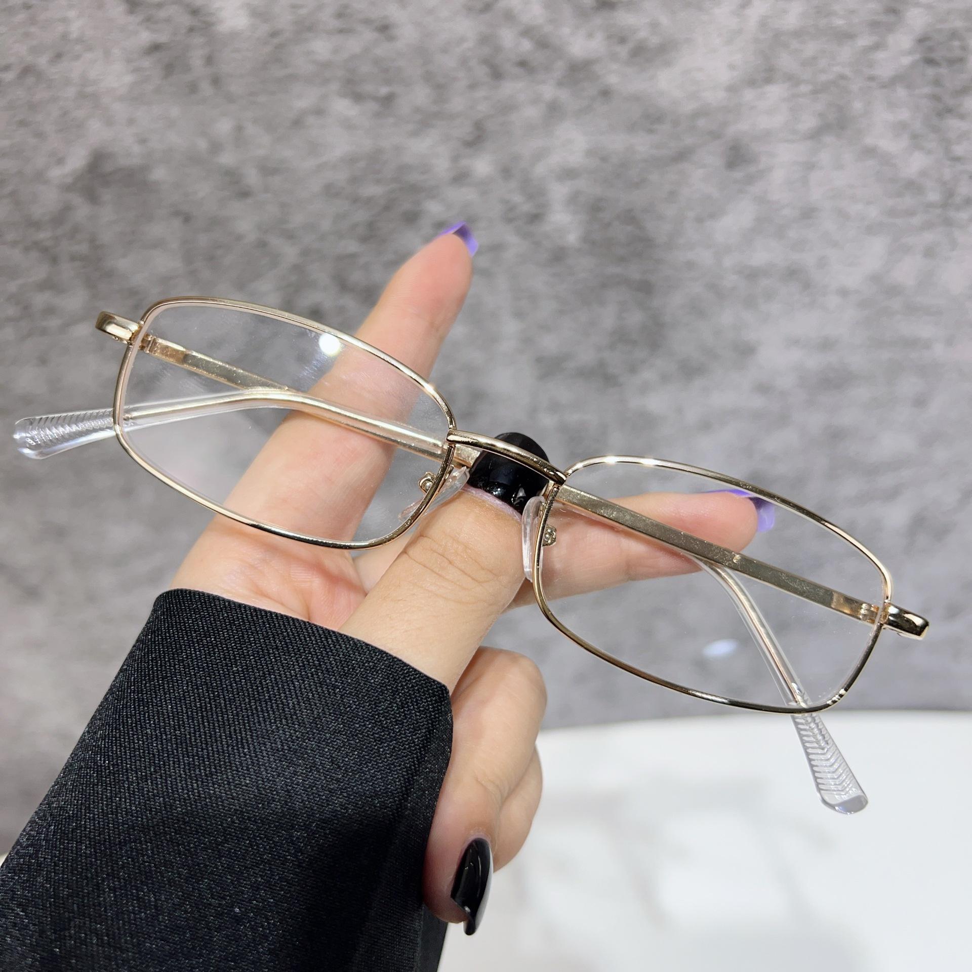 

Окуляри Y2K Harajuku з маленькою квадратною оправою, жіночі ретро металеві окуляри, окуляри для чіткого читання, окуляри, що блокують синє світло