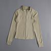 Women's High Collar Quick-Dry Yoga Jacket - Slim Fit, Non-Slip Zipper, Long Sleeve, Nude Feel Sportswear