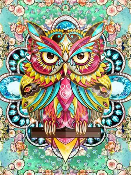 5d Diamond Painting New Owl Cartoon Full Square/round Embroidery Colorful Bird Animal Mosaic Home Decor