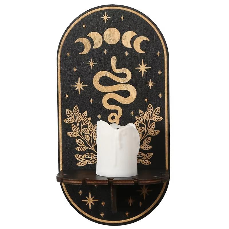 Candle Holder 1PCS Meditation Animal Wooden Pendant Creative Crystal Stone Display Stand Ornaments Restaurant Hotel