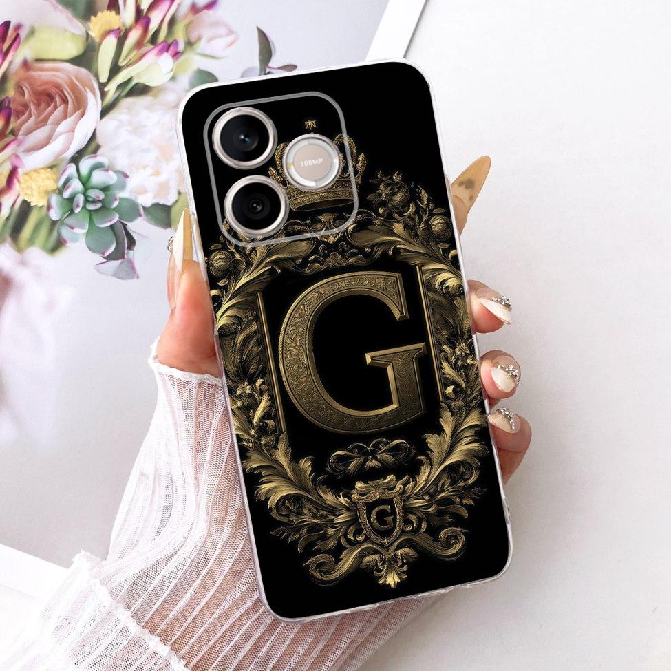 Transparente Hülle für Honor 500 Smart Cover Luxus A-Z Buchstaben Mode Cool Krone Weiche Hülle für Honor 500Smart