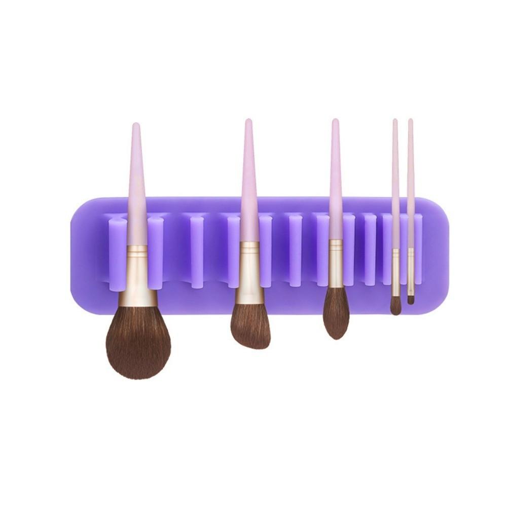 New Soft Silicone Brush Drying Rack Solid Color Suction Cup Cosmetic Tools Wall Mounted Makeup Brush Holder for Beauty Station
