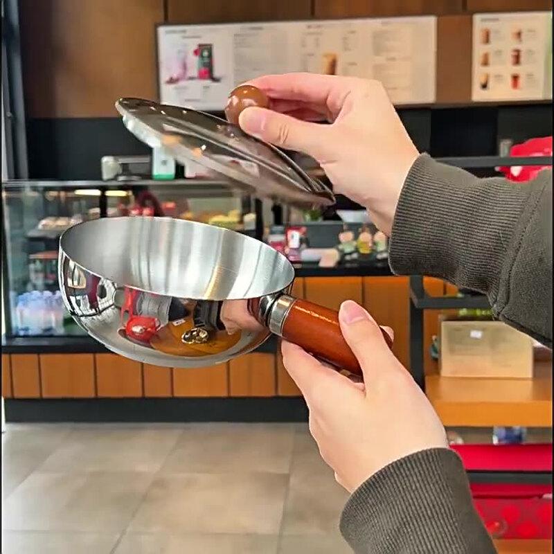 

ZISIZ 304 Stainless Steel Multi-Purpose Bowl with Detachable Wood Handle