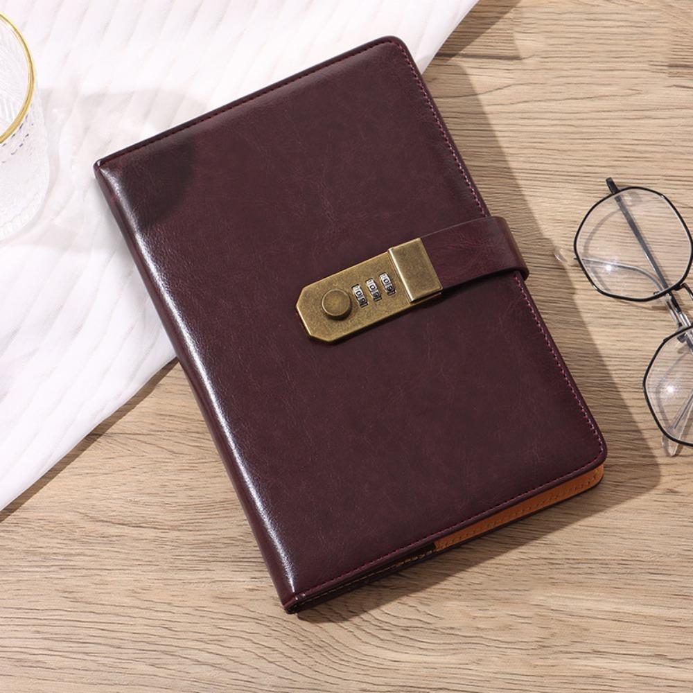 200 Pages A5 Notebook with Coded Lock Diary Book Retro Password Lock Notebook  Business