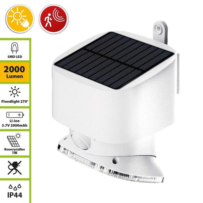 Projecteur LED Solaire - Borne Solaire SUGAR - 2000 Lumens - Détecteur de Mouvement - IP44