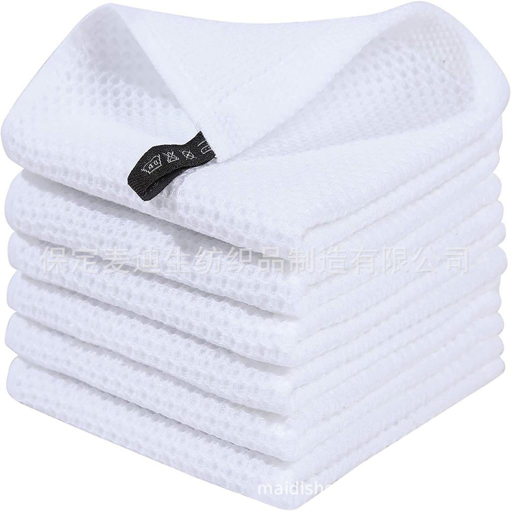 Pure cotton waffle honeycomb towel is soft and absorbent. Various sizes can be combined, packaged and barcoded.