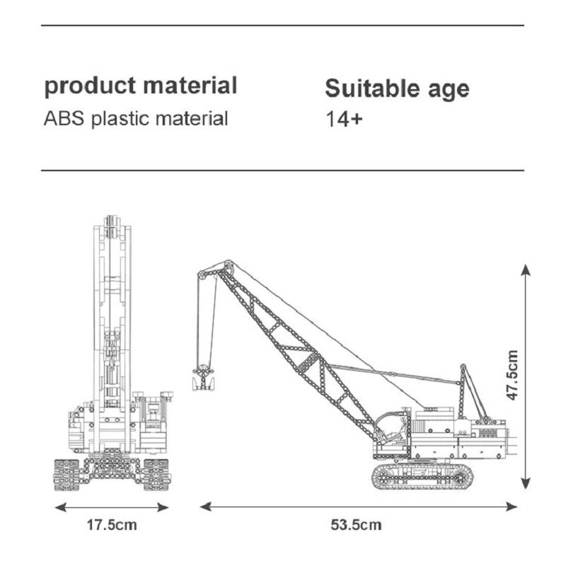 MOULD KING Jouets de construction techniques pour garçons, blocs de grue motorisés sur chenilles, briques à assembler, cadeaux de noël pour enfants, application RC
