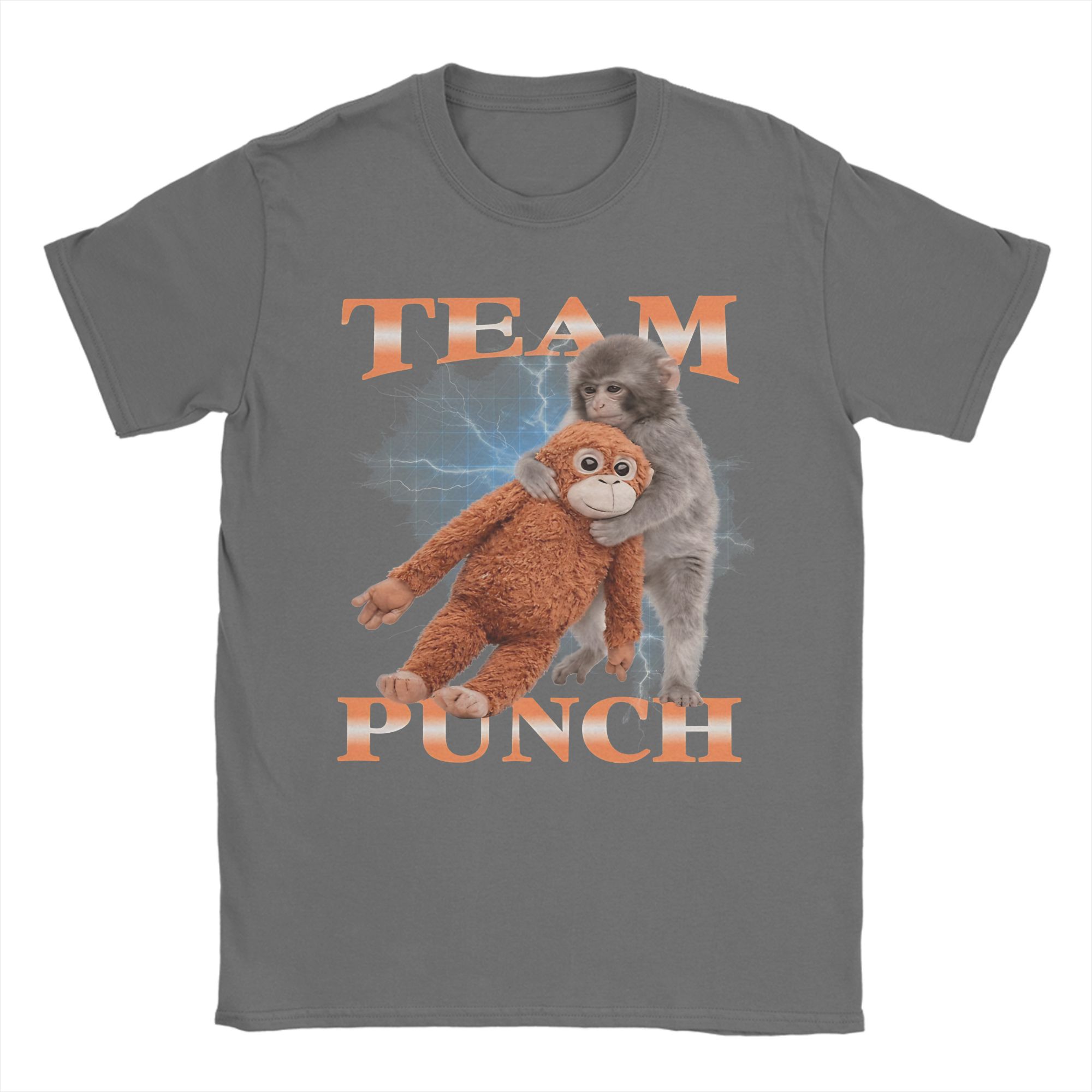 

Monkey Punch Baby Monkey Holding Toy Tee Shirt for Men Women Printed T Shirts Cotton Clothes 4XL