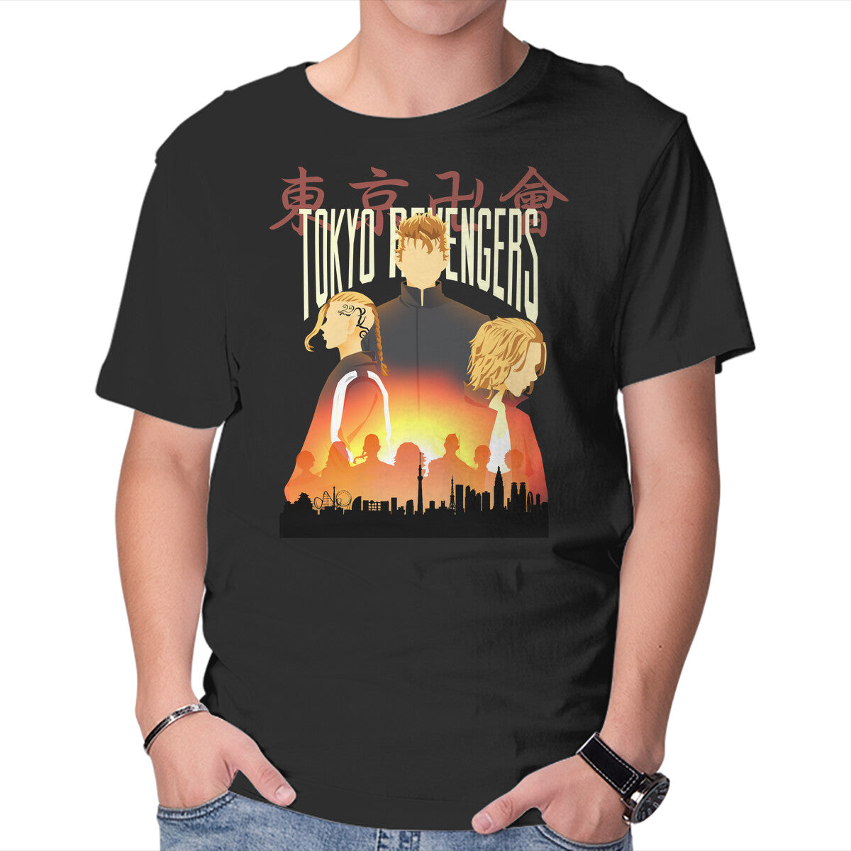 Unisex Crew Neck T-Shirt Tokyo Revengers Graphic Short Sleeve Casual Tee M