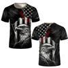 T-shirt Stile Bandiera Americana Retro Stampa 3D Estate Aquila Cuore Grafica Tee Street Unisex Sportivo Casual Traspirante Manica Corta