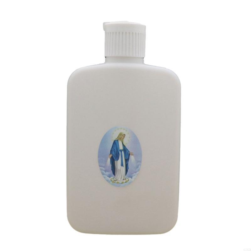 62KD Holy Water Bottle Religious Refillable Holy Water Container Baptisms Lotion Bottle with Screw Lid Catholic Accessories