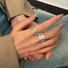 Elegant Multi-Layer Adjustable Open Ring - Versatile Niche Design with Glittering Threads for Women