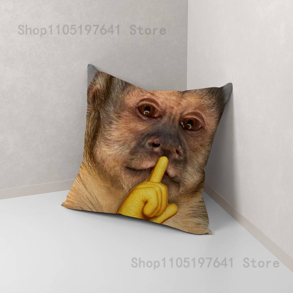 Funny Cute Monkey Emoji Pillow Case For Sofa Decor Car Office Room Printing Cushion Cover Decorations and Protector
