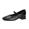 P958-17 shallow single shoes women's 2025 autumn new French commuter versatile one-word belt Mary Jane small leather shoes