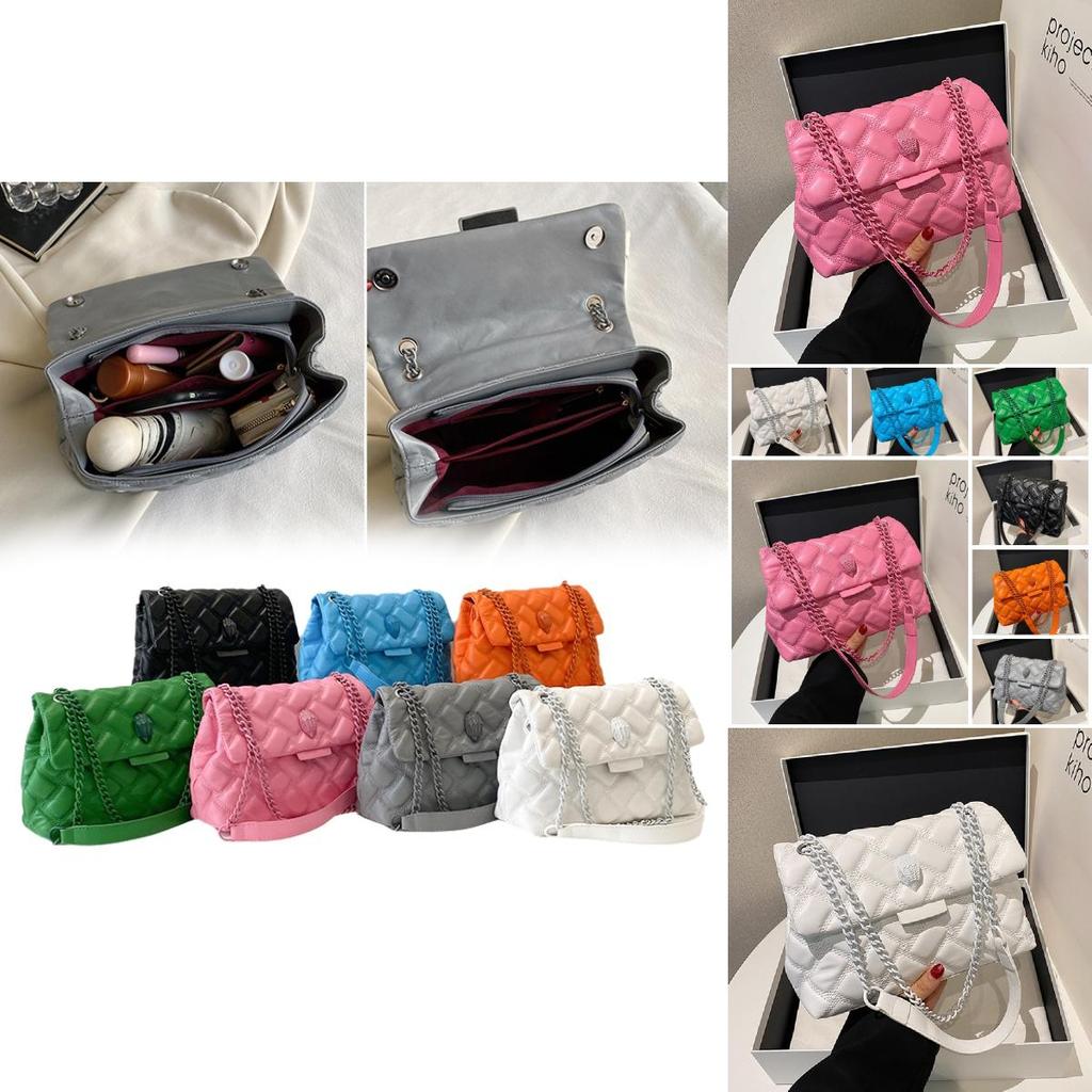 Trendy Quilted White Pu Handbag Stylish Shoulder Bag For Women Versatile Fashionable Use