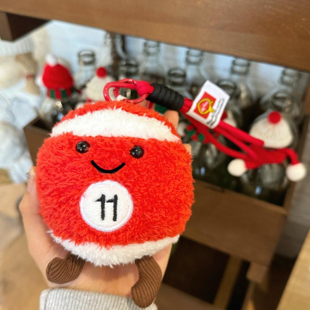 Soft Billiards Plush Key Ring 6 Colors Backpack Key Chain Billiard Balls Pendant Christmas