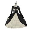 Gothic Medieval Dress For Women Vintage Ethnic Party Gown With Bow Tie For Spring