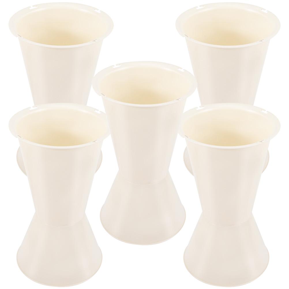

5 Pcs White Bouquet Holder For Wedding Decorations Artificial Flowers Supplies Plastic Material Flower Stand Bridal Accessories 23.50X14.00X14.00CM белый