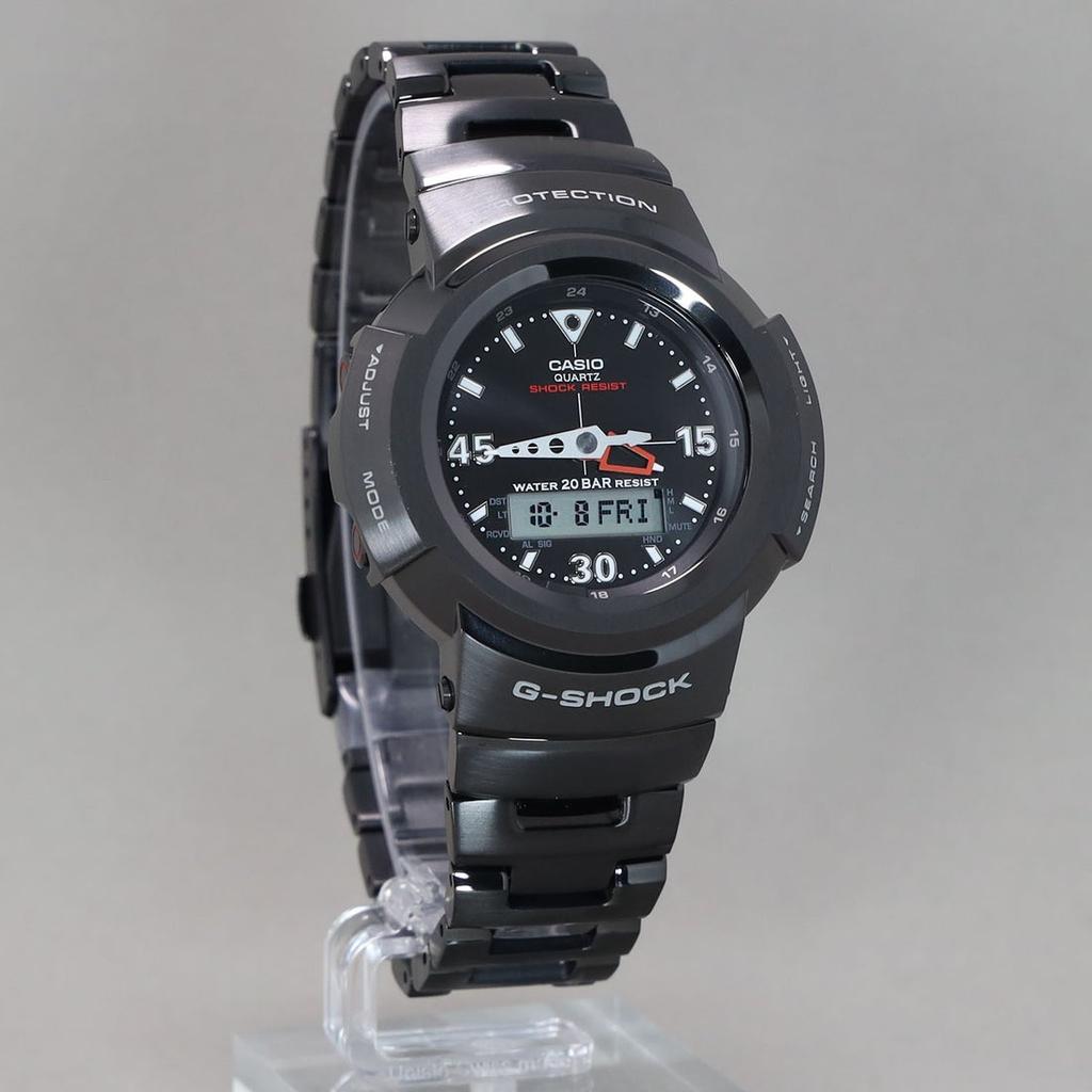 Casio G-Shock AWM-500-1AJF Full Metal Black Ion Plated Men's Watch, Tough Solar Multi Band 6, Analog-Digital, Japanese Domestic Model, JDM