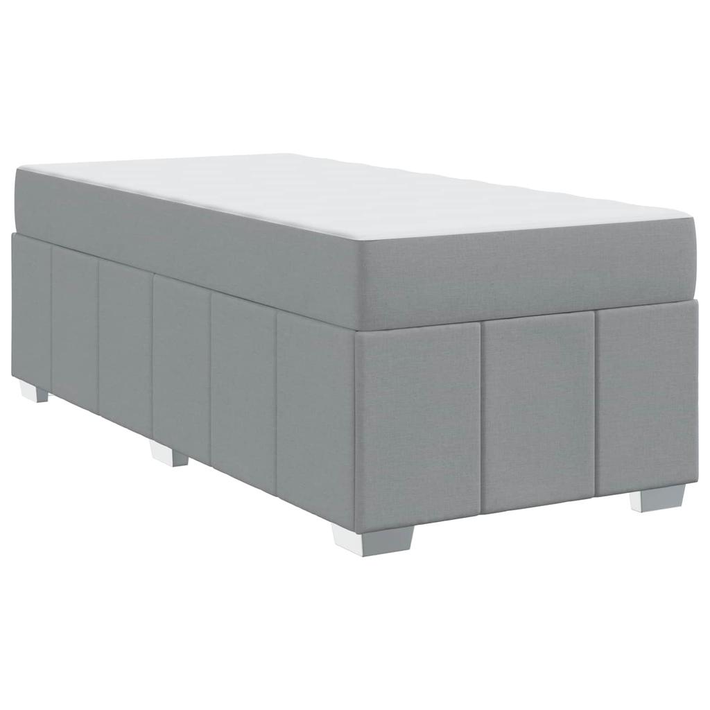 Bed Frame with Mattress Light Grey 100 x 200 cm Fabric