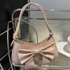 Women's Pu Leather Shoulder Bags Hoboes Handbags Purses with Adjustable Strap Small Crossbody Bag Bowknot Hoboes Bags