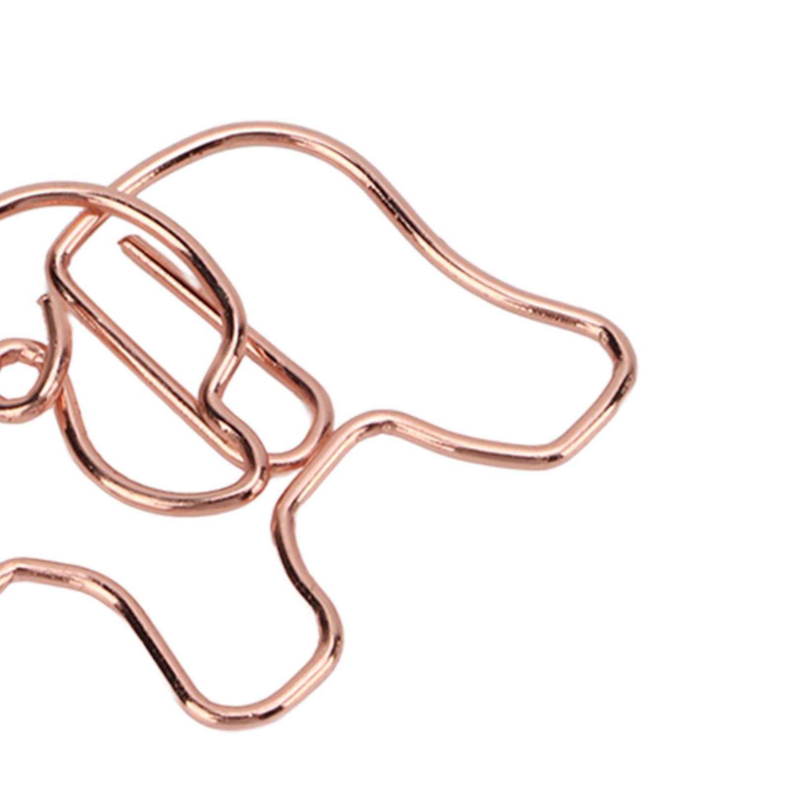 

20 шт. Фигурные скрепки в форме слона, Розовое золото, Гальваническое покрытие, Железные офисные скрепки для классификации документов бордовый