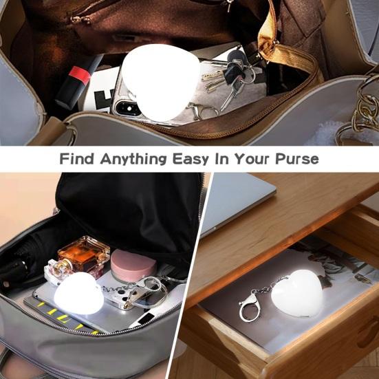 Mini Heart Keychain Pendant Clip-On Night Light Touch-Activated LED Heart-Shaped Night Lamp Home Decor