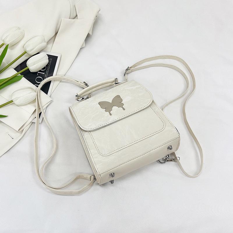 Stylish Butterfly Backpack 2024 New Design Soft Pu Fashionable Shoulder Bag In Black Blue Green Grey Pink White