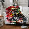 Dirt Bike Motocross Home Customize Your Name Blankets Comfortable Soft Lightweight Allseason Multipurpose Blanket For Picnics Sofas Offices Beds